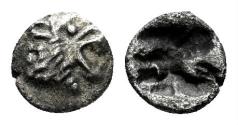 Ancient Coins - Lydian Kingdom - Achaemenid Empire. Time of Kyros - Darios I. Circa 550-520 BC AR Forty-eighth Stater (0.13 gm, 5mm). GRPC Lydia S13