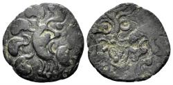 Ancient Coins - Celtic, Northeast Gaul. Bellovaci. Circa 100-50 BC. AE 18mm (2.13g). Scheers 471