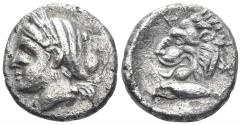 Ancient Coins - Mysia, Kyzikos. Circa 390-341/0 BC. AR Drachm (2.81g, 15mm). SNG von Aulock 1223