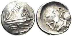 Ancient Coins - Celtic Eastern Europe. Celtic. Carpathian region. 2nd Century BC. AR "Tetradrachm" (7.34g, 22mm). ‘Sattelkopfpferd’ type. Göbl, OTA 300