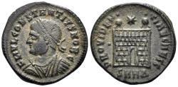 Ancient Coins - Constantius II, as Caesar. 324-337 AD. AE Follis (3.13g, 18.5mm). Heraclea mint. Struck 326 AD. RIC 97
