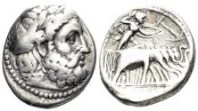 Ancient Coins - Seleukid Kingdom. Seleukos I Nikator. 312-281 BC. AR Drachm (4.01g, 17.5mm). Seleukeia mint. SC 131.11