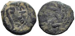 Ancient Coins - Judaea, Roman Procurators. Pontius Pilate. 26-36 AD. AE Prutah (2.15g, 16mm). Jerusalem mint. Dated RY 17 (30/1 AD). RPC I 4968