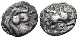 Ancient Coins - Celtic Northwest Gaul. Aulerci Cenomani. Circa 100-50 BC. AR Quinarius (0.62g, 12.5mm). DT II, pl. XV, 2366