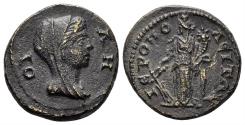 Ancient Coins - Phrygia, Hieropolis. Time of Elagabalus. 218-222 AD. AE 19mm (3.94g). RPC online 5619
