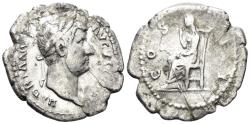 Ancient Coins - Hadrian. 117-138 AD. AR Denarius (3.00g, 20.5mm). Rome mint. Struck 124-8 AD. RIC 178