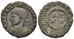 Ancient Coins - Constantine II, as Caesar (2.01g, 17mm). Barbaric Imitation. Irregular mint. Circa 225 AD. Wreath