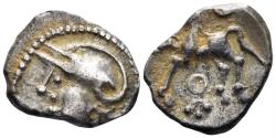 Ancient Coins - Celtic Gaul, Aedui. AR Quinarius (1.89g, 16mm). Circa 80-50 BC. D&T 3189