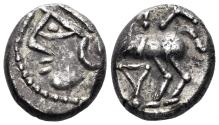Ancient Coins - Celtic, Central Gaul, Aedui (?). Kaletedou. Circa 80-50 BC. AR Quinarius (1.93g, 11mm). DLT 8178