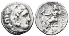Ancient Coins - Macedonian Kingdom. Alexander III 'the Great'. 336-323 BC. AR Drachm (4.12g, 18mm). Kolophon mint. Struck circa 322-19 BC. Price 1762