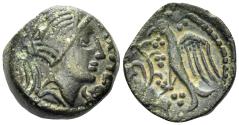 Ancient Coins - Celtic Northwest Gaul. Carnutes. Pixtilos. Circa 50-30 BC. AE 16mm (3.81g). D&T 2467