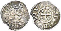 World Coins - France. Herbert I ´le Éveillé-Chien´. 1015-1035. AR Denier (1.12g, 21.5mm). Cinomanis (Le Mans) mint. Duplessy 398