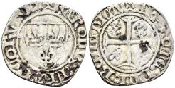 World Coins - France. Charles VI. 1380-1422. AR Guénar (3.10g, 27mm). Rouen Mint. Duplessy 377c1