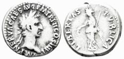 Ancient Coins - Nerva. 96-98 AD. AR Denarius (3.57g, 18mm). Rome mint. Struck 96 AD. RIC 7