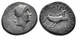 Ancient Coins - Pisidia, Parlais. 1st century BC. AE 16mm (3.73 gm). Diomedes, magistrate. Apparantly Unpublished type