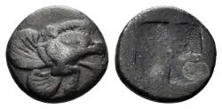 Ancient Coins - Ionia, Klazomenai. 5th century BC. AR Obol (0.83 gm, 10mm). SNG Kayan 334