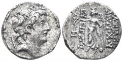 Ancient Coins - Seleukid Kingdom. Antiochos VII Euergetes 138-129 BC. AR Drachm (3.56g, 17mm). Tarsos mint. SC 2056.6