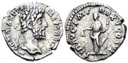 Ancient Coins - Commodus. 177-192 AD. AR Denarius (2.61g, 18mm). Rome mint. Struck 189-91 AD. RIC 208