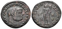 Ancient Coins - Maximianus, first reign. 286-305 AD. AE Follis (10.34 gm, 26mm). Antioch mint. Struck 300/1 AD. RIC 54b