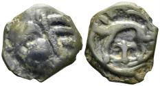 Ancient Coins - Celtic Northeast Gaul. Leuci. Circa 60/50-30/25 BC. Cast Potin (3.61g, 19mm). DT 227
