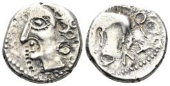 Ancient Coins - Celtic Northeast Gaul. Sequani. 1st Century BC. AR Quinarius (2.00g, 13mm). DT 3243 var.