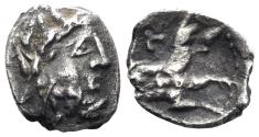 Ancient Coins - Lykaonia, Laranda. Circa 324/3 BC. AR Obol (0.40g, 9mm). SNG Levante 227
