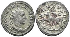 Ancient Coins - Trebonianus Gallus. 251-253. AR Antoninianus (3.67g, 22mm). Antioch mint. Struck 252/3 AD. RIC 79