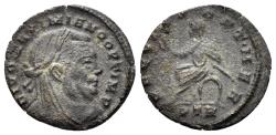 Ancient Coins - Divus Maximianus. Died 310 AD. AE Fraction (1.34g, 16mm). Commemorative issue. Struck under Constantine I in Treveri, 318 AD. RIC 205