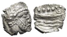 Ancient Coins - Phoenicia, Arados. Uncertain king. Circa 380-351/0 BC. AR Twelfth Stater - Obol (0.70g, 10mm). Rouvier 16–9