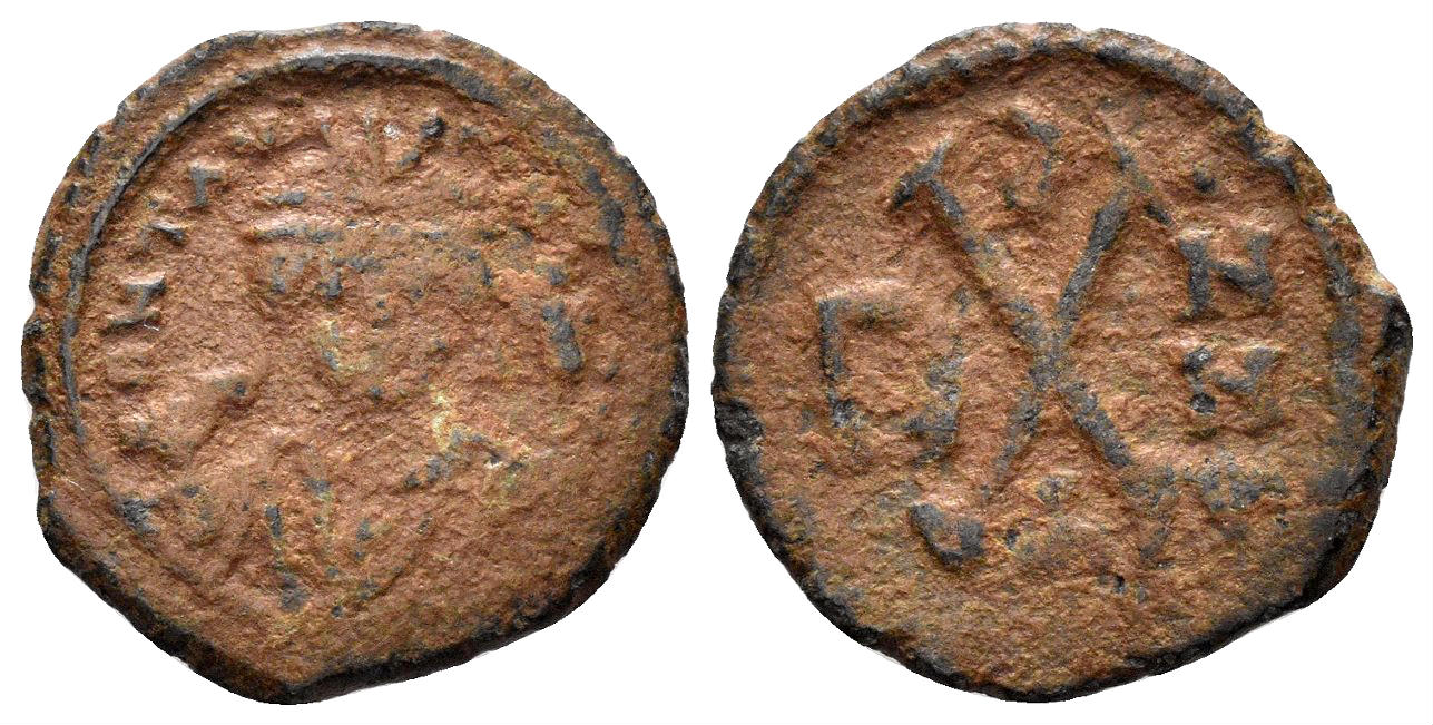 Maurice Tiberius. 582-602. AE Decanummium (2.41g, 19mm 