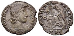 Ancient Coins - Constantius Gallus, Caesar. 351-354 AD. AE Centenionalis (3.69g, 21mm). Thessalonica mint. Struck 351-4 AD. RIC 186