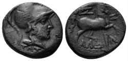 Ancient Coins - Thessaly, Thessalian League. Late 2nd-mid 1st centuries BC. AE Dichalkon (4.45 gm, 17mm). Hippaitas, magistrate. BCD Thessaly 840
