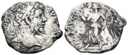 Ancient Coins - Septimius Severus. 198-211 AD. AR Denarius (2.58g, 18mm). Rome mint. Struck 195 AD. RIC 120c