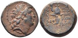 Ancient Coins - Seleukid Kingdom. Tryphon. Circa 142-138 BC. AE 17mm (5.60g). Antioch mint. SC 2034.2d