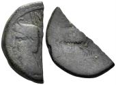 Ancient Coins - Southern Gaul. Augustus. 27 BC-14 AD. AE Halved As (4.67g, 24mm). Nemausus mint. Struck 10 AD or later. RPC I 523