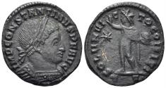 Ancient Coins - Constantine I 'the Great'. 307-337 AD. AE Follis (3.11g, 20mm). Ticinum mint. Struck 313/4 AD. RIC 8