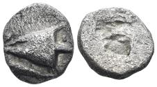Ancient Coins - Mysia, Kyzikos. Circa 550-500 BC. AR Obol (0.97g, 9.5mm). Rosen 514