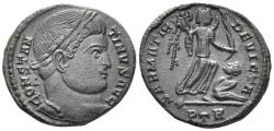 Ancient Coins - Constantine I 'the Great'. 307-337 AD. AE Follis (3.23g, 19mm). Treveri mint. Struck 323/4 AD. RIC 429