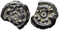 Ancient Coins - Celtic Northeast Gaul. Suessiones. Circa 60/50-30/25 BC. Cast Potin (4.12g, 19mm). DT 531A