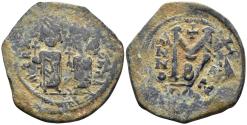 Ancient Coins - Heraclius, with Heraclius Constantine. 610-641. AE Follis (10.53g, 33mm). Thessalonica mint. SB 824