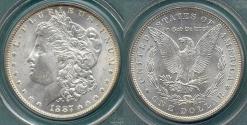 Us Coins - 1887 MORGAN DOLLAR PCGS MS65