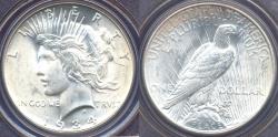 Us Coins - 1934-D PEACE DOLLAR  PCGS  MS64  ... FLASHY WHITE