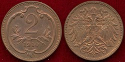 World Coins - AUSTRIA 1910 2 HELLER ...... UNCIRCULATED