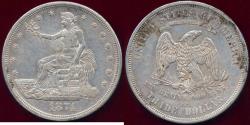 Us Coins - 1874-CC TRADE  DOLLAR  XF Details