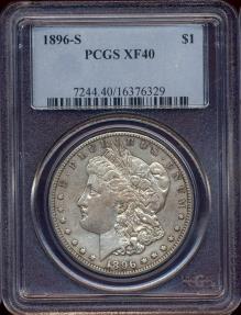 US Coins - 1896-S MORGAN $1  PCGS XF40  Undergraded