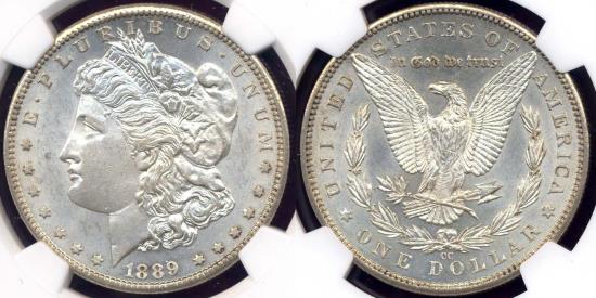 US Coins - 1889-CC MORGAN $1 NGC MS61  WHITE