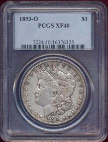 US Coins - 1893-O MORGAN DOLLAR PCGS XF40