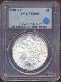 US Coins - 1881-CC MORGAN DOLLAR ...  PCGS MS65  .....  BIG UPGRADE POTENTIAL