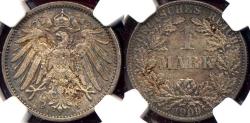 World Coins - GERMANY 1909A  ONE MARK    NGC  MS63 .... Original