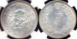 World Coins - JAPAN 1897 1 YEN  NGC MS63